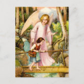 Schutzengel und Mädchen Postkarte (Vorderseite)
