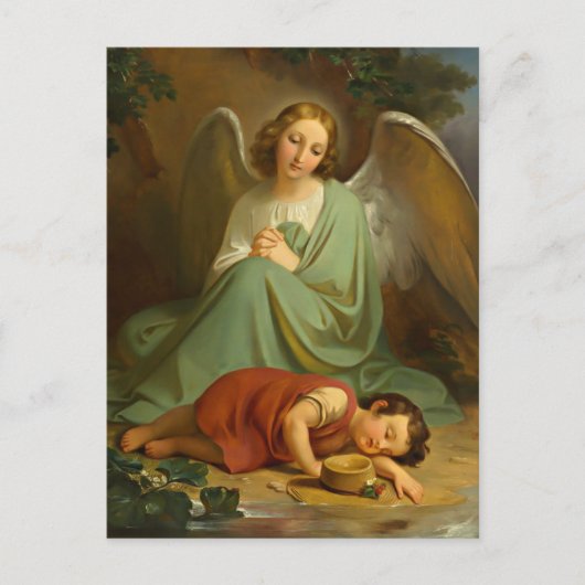 Schutzengel und Schlafende Kind Postkarte (Vorderseite)