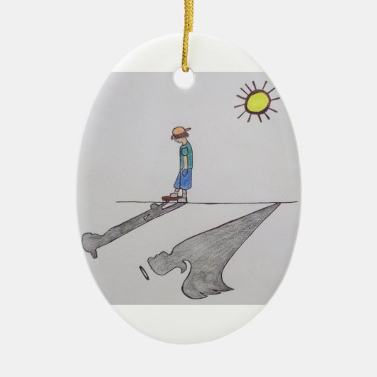 Schutzengel-Verzierung Keramikornament (Vorne)