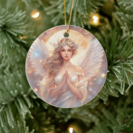 Schutzengel,  wasserfarben pastell Gemälde Keramik Ornament