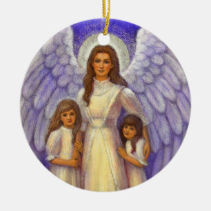 "Schutzengel-" Weihnachtsverzierung Keramikornament