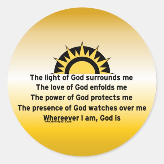 Schutzgebet Runder Aufkleber (Vorderseite)