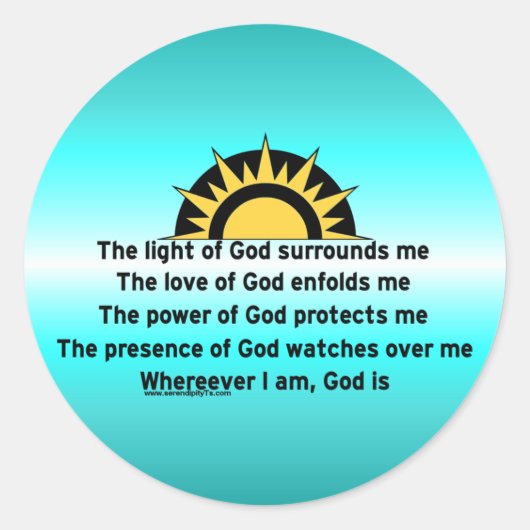Schutzgebet Runder Aufkleber (Vorderseite)