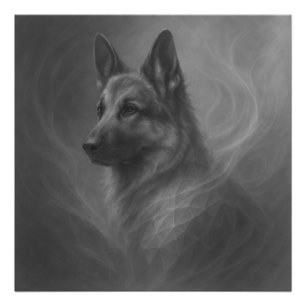 Schutzgeist – Deutsche-Schäferhund-Geometrie Fotodruck