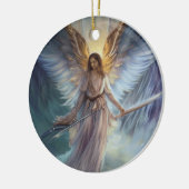 Schutzgel in hellblauer Wasserfarbe Keramik Ornament (Links)