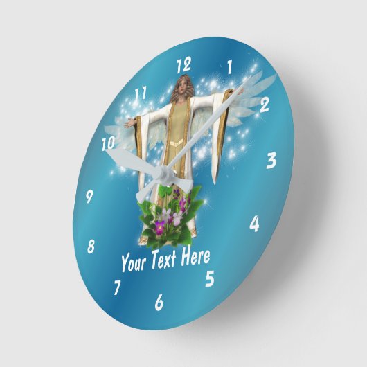 Schutzgelenke und Blume Personalisiert Runde Wanduhr (Winkel)