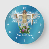 Schutzgelenke und Blume Personalisiert Runde Wanduhr (Vorderseite)