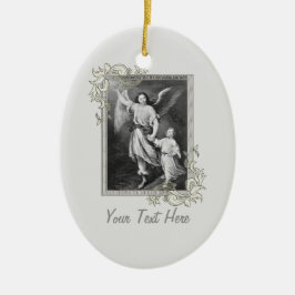 Schutzgelenke und Kind Keramikornament