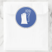 Schutzhandschuhe tragen runder aufkleber (Tasche)