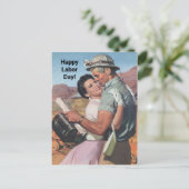 Schutzhelm-Mittagessen-Eimer-glückliche Feiertagspostkarte (Stehend Vorderseite)