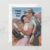 Schutzhelm-Mittagessen-Eimer-glückliche Feiertagspostkarte (Vorne/Hinten)