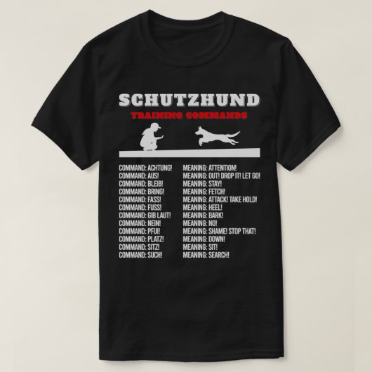 Schutzhund Inspiriert Transition Command Related S T-Shirt (Design vorne)