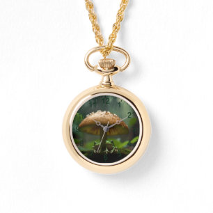 Schutzhütte am Regentag: Frösche, die unter dem Pi Armbanduhr