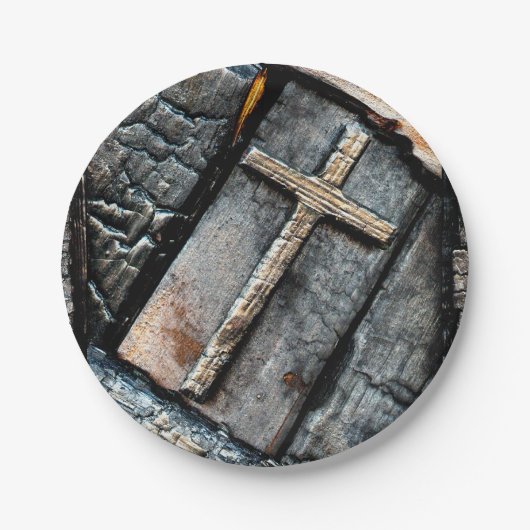 Schutzkreuz Pappteller (Vorderseite)