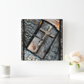 Schutzkreuz Quadratische Wanduhr (Zuhause)