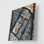 Schutzkreuz Quadratische Wanduhr (Winkel)