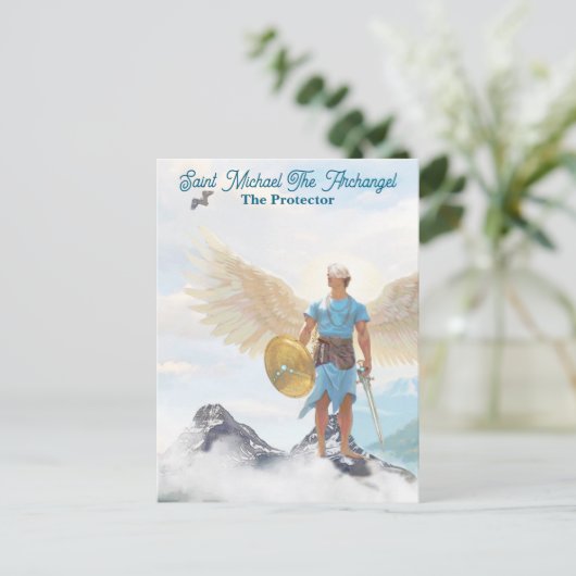 Schutzkursnote von Saint Michael Archangel Postkarte (Stehend Vorderseite)