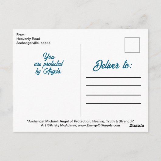 Schutzkursnote von Saint Michael Archangel Postkarte (Rückseite)