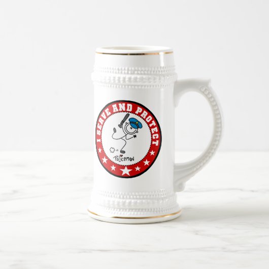 Schutzmann, der dient und schützt bierglas (Rechts)