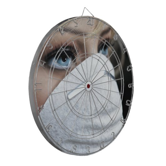 Schutzmaske Corona Dartscheibe (Vorderseite Links)