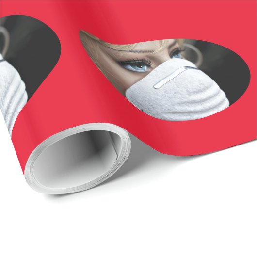 Schutzmaske Corona Geschenkpapier (Rolleneckpunkt)