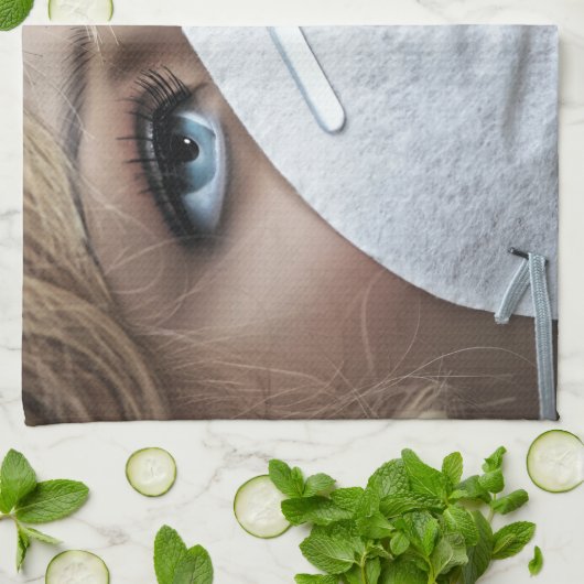 Schutzmaske Corona Geschirrtuch (Gefaltet)