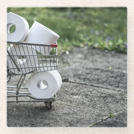 Schutzmaske Corona Glasuntersetzer (Vorderseite)