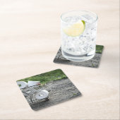 Schutzmaske Corona Rechteckiger Pappuntersetzer (Vor Ort)