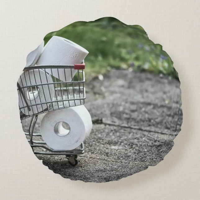 Schutzmaske Corona Rundes Kissen (Rückseite)