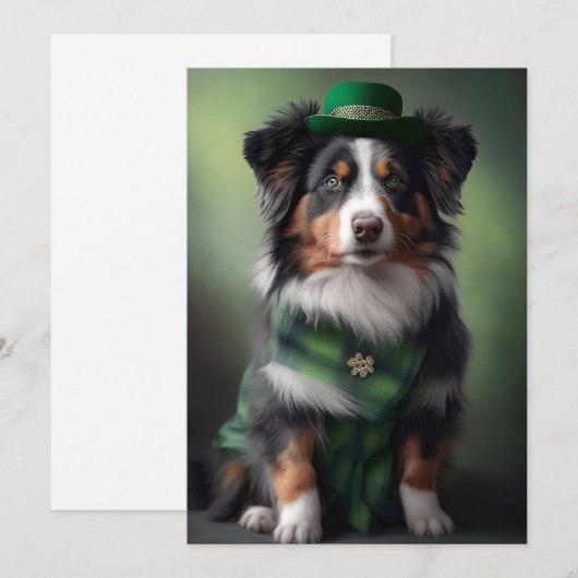 Schutzpatrick Feiertagskarte (Vorne/Hinten)