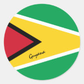Schutzpatrioten der Flagge von Guyana und Guyana, Runder Aufkleber (Vorderseite)