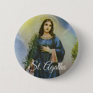 Schutzpatron St. Agatha der Brustkrebspatienten Button