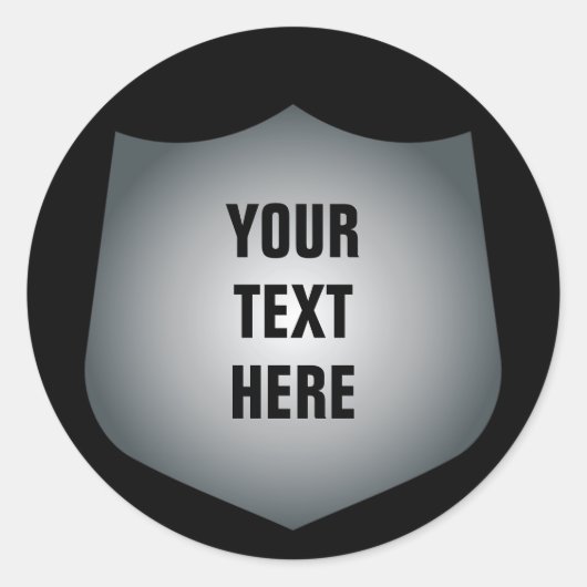 Schutzschild mit beliebigen Texten Runder Aufkleber (Vorderseite)