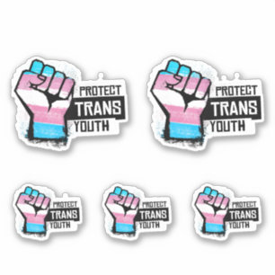 Schützt Trans-Jugendliche - Pride Fist Aufkleber