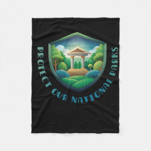 Schützt unsere Nationalparks Vintage-Abzeichen-Des Fleecedecke