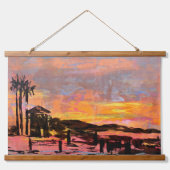 Schutzturm am Strand von doho"doheny st, Wandteppich Mit Holzrahmen (Vorderseite)