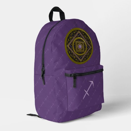 Schützus Mandala Bedruckter Rucksack (Rückseitige Ecke links)