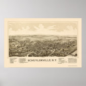 Schuylerville, NY Panoramic Map - 1889 Poster (Vorne)