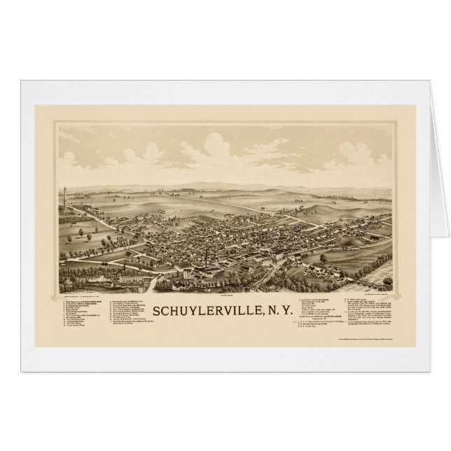 Schuylerville, NY panoramische Karte - 1889 (Vorderseite (Horizontal))
