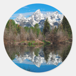 Schwabacher Landing, Grand Teton Runder Aufkleber