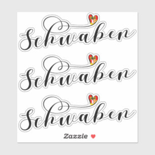 Schwaben Flaggenherz, Schweden, Deutschland Aufkleber