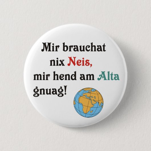 Schwäbische Weltläufte Button (Vorderseite)