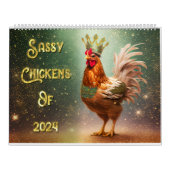 Schwache Hühner Zwei Seiten großer Kalender, weiß Kalender (Titelbild)