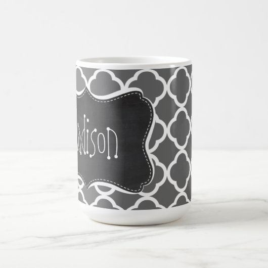 Schwaches graues Quatrefoil; Tafelblick Kaffeetasse (Mittel)