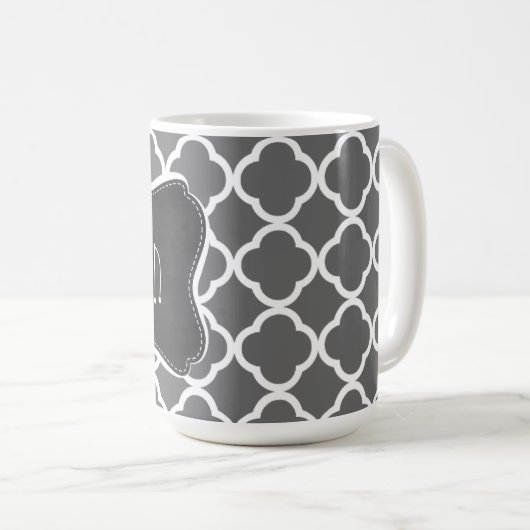 Schwaches graues Quatrefoil; Tafelblick Kaffeetasse (VorderseiteRechts)