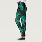 Schwaden aus grünem Rauch auf schwarzem Grund Leggings (Links)