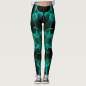 Schwaden aus grünem Rauch auf schwarzem Grund Leggings (Vorderseite)