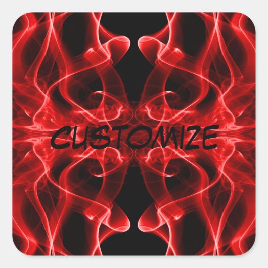 Schwaden aus rotem Rauch Quadratischer Aufkleber (Vorderseite)