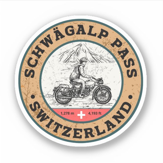 Schwägalp Pass Schweizer Alpen Motorradtour Aufkleber (Vorderseite)