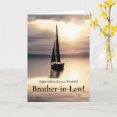 Schwager Frohen Vatertag mit Segelboot Karte (Gelbe Blume)